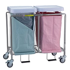 Double Easy Access Deluxe Metal Laundry Hamper w/ Foot Pedal RB-674